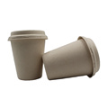 Large Eco Friendly Bagasse Coffee Cup with Lid 16oz For Coffee Shop Use